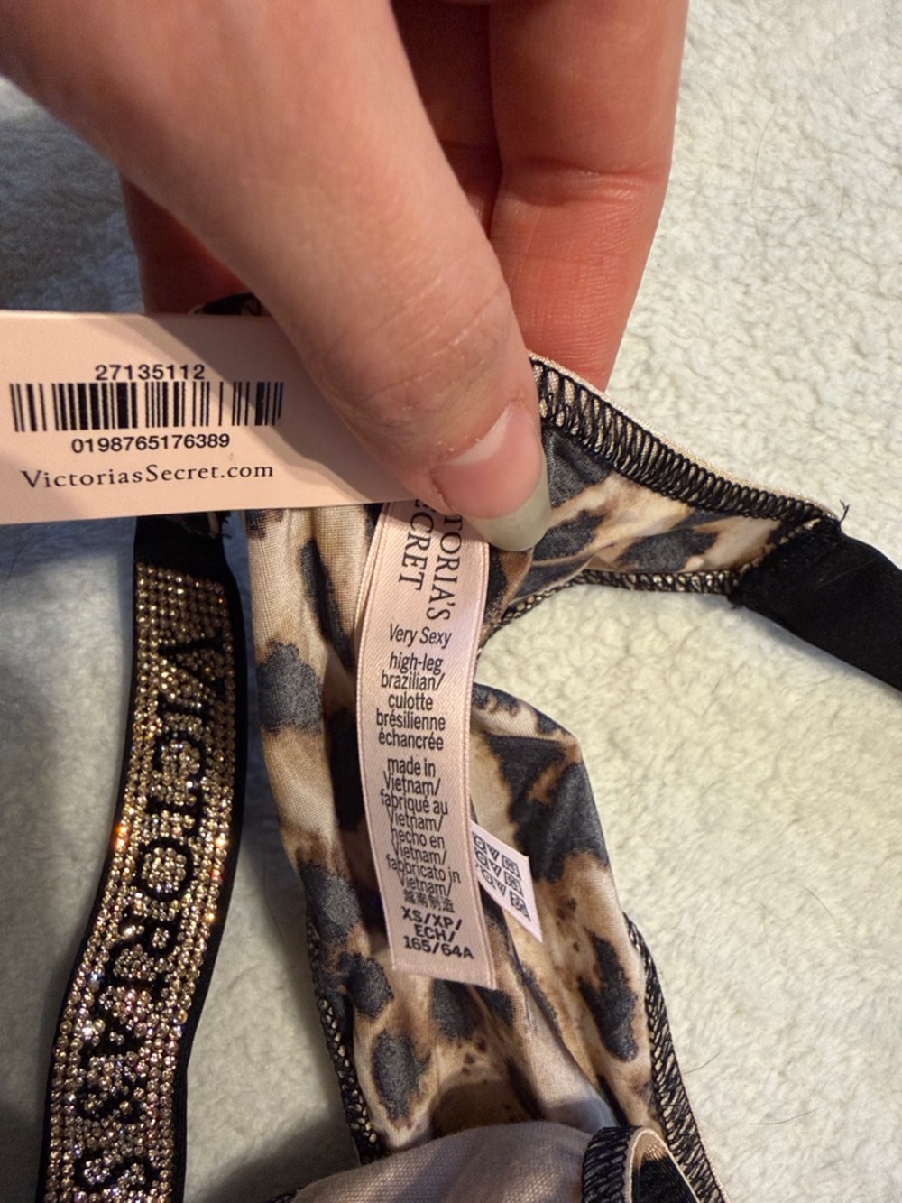 NWT Victorias Secret Shine Strap Leopard Print Brazilian - Picture 4 of 5